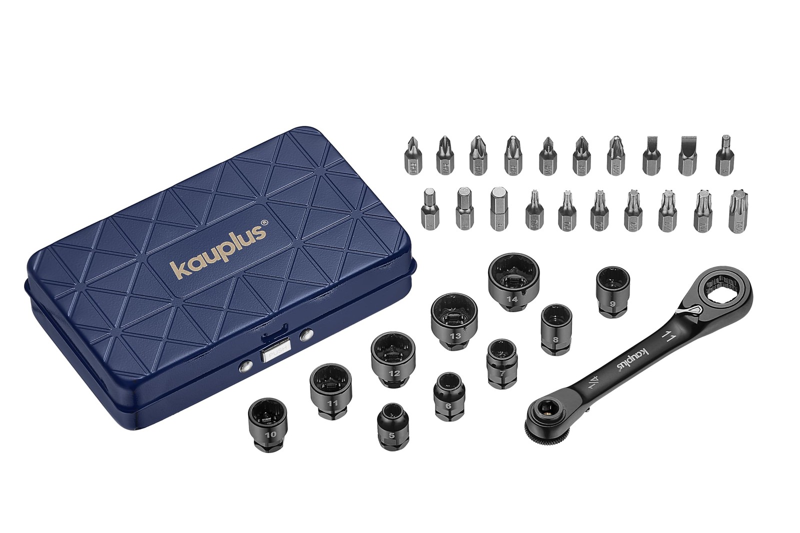 1/4” Mini Reversible Ratchet Wrench Tool Kit, 32 PCS Low Metal