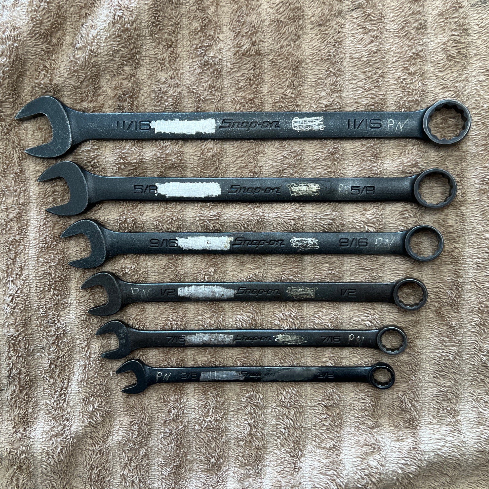 (6) Snap On Wrench GOEX12B 14B 16B 18B 20B 22B — 3/8 7/16 1/2 9/16 5/8 11/16