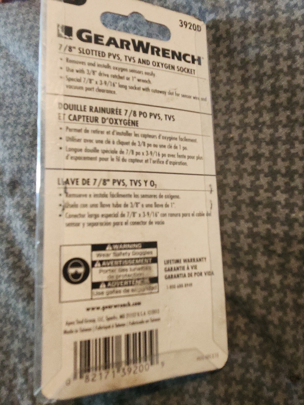 GEARWRENCH 3/8″ Drive Deep Oxygen Sensor Socket 7/8″/22mm #3920D