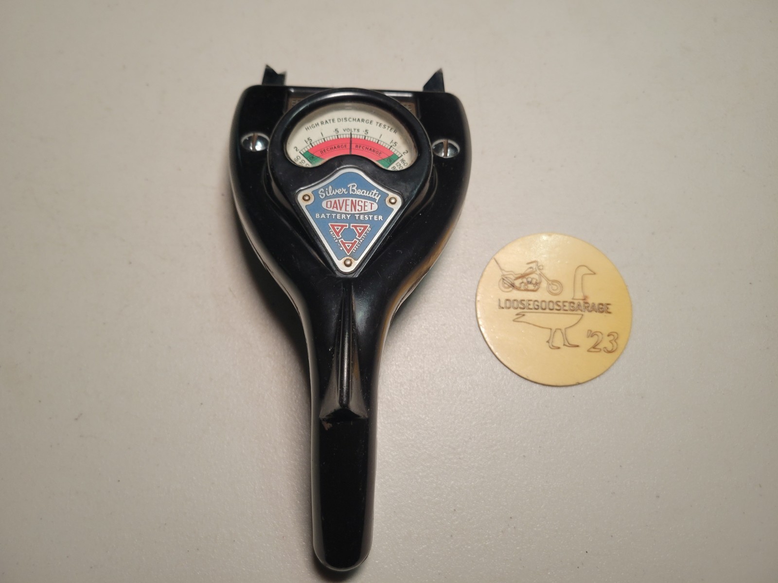 Vintage Davenset Heavy Discharge Battery Cell Tester Handheld Gauge 1950s 50s