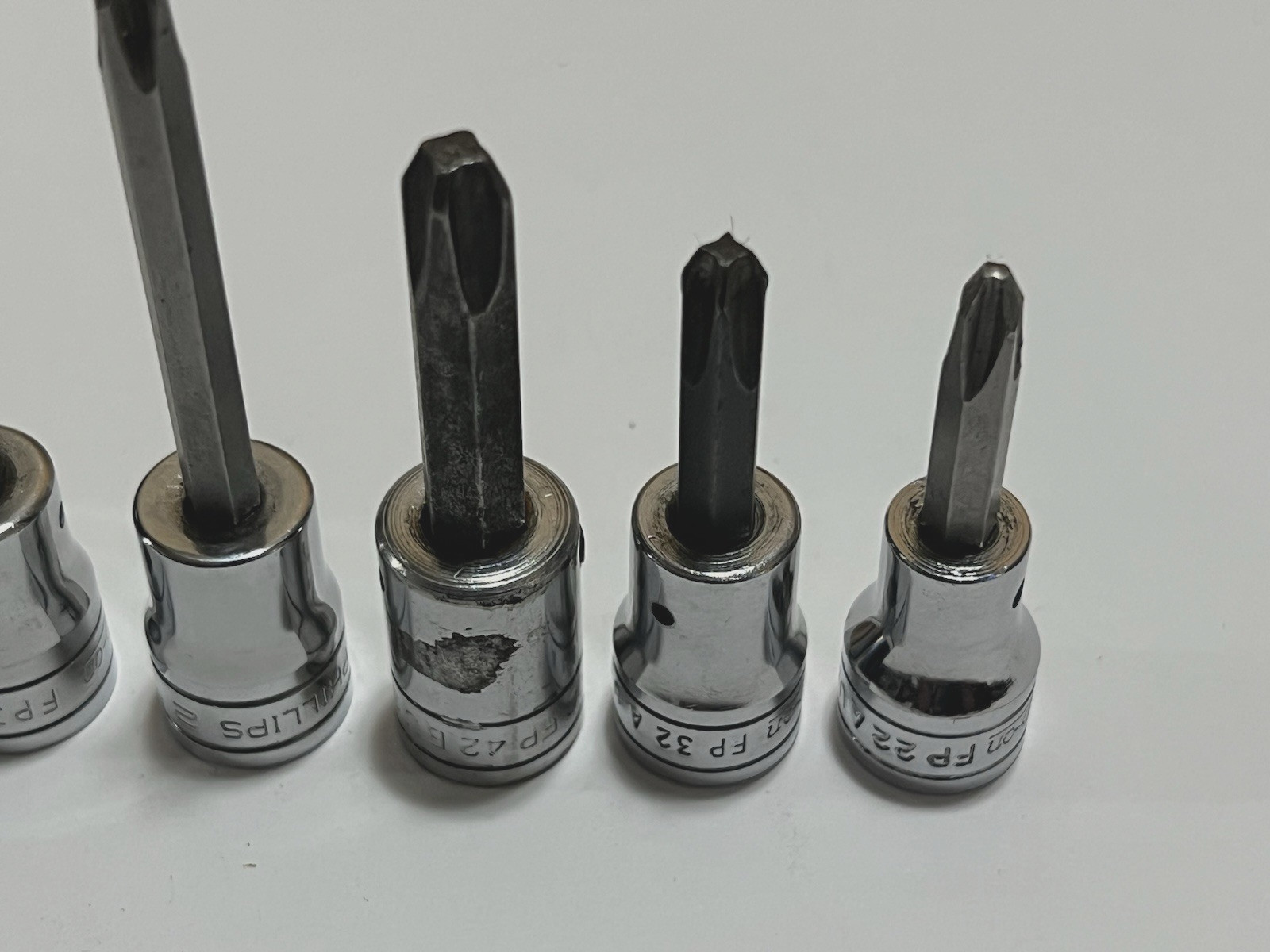 Snap On 3/8 Drive Drag Link Flat Tip and Phillips Socket Driver Set 9 pc USA