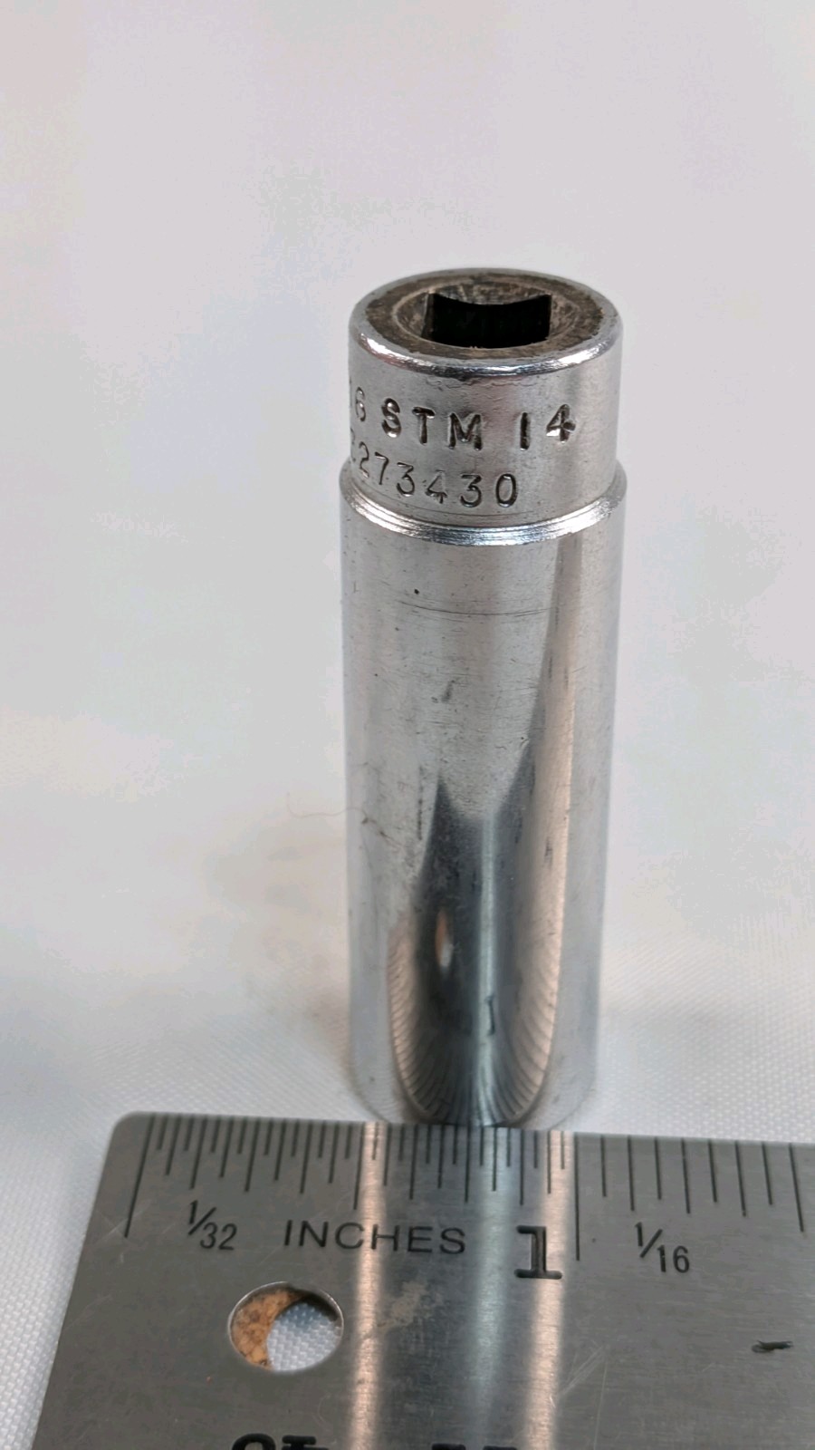 Snap On Tools STM14 7/16″ SAE Flank Drive Deep Socket 1/4″ Drive 6 Point USA