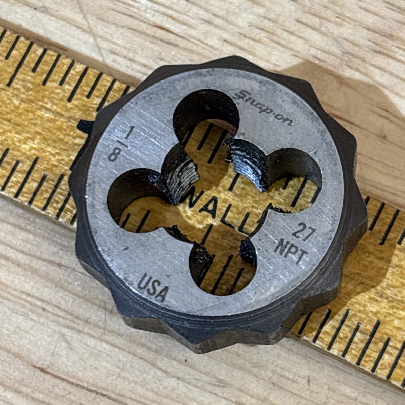 Snap On 1/8-27 1/8″ NPT Die Double Hex From Set TD2425 USA READ!