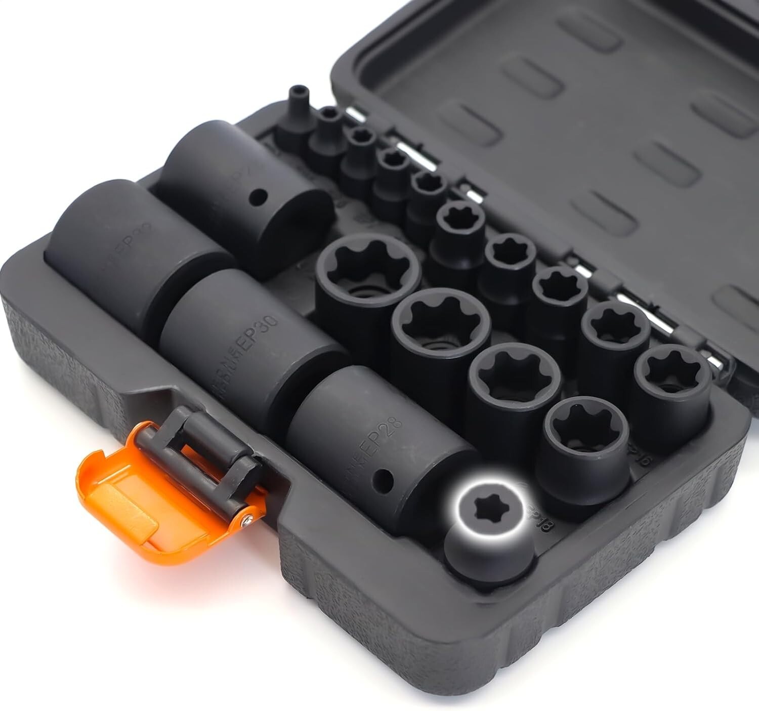Juego de 19 vasos Torx Plus externos, vaso EP de 6 puntas con entrada de 1/2»,