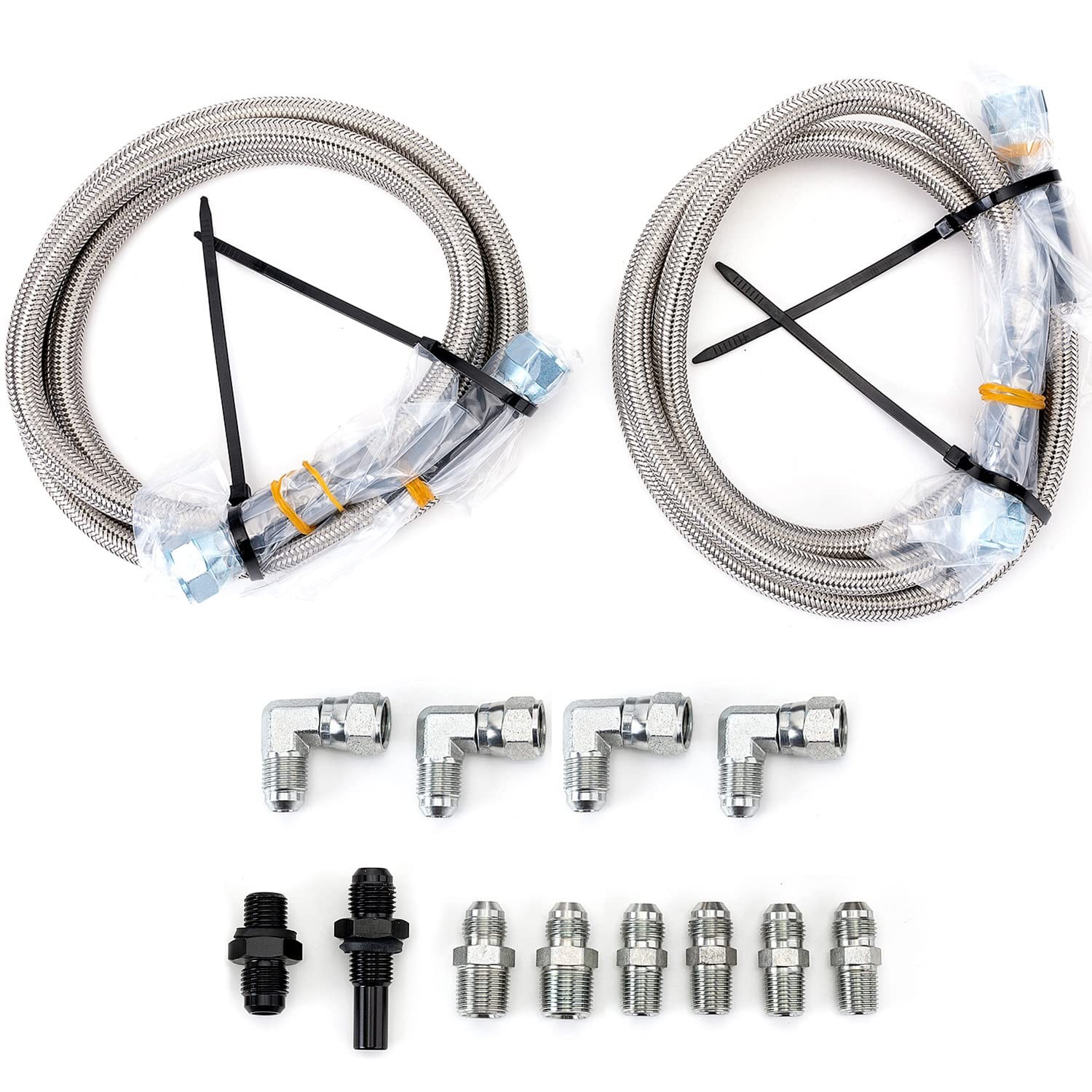 6AN 70″ Transmission Cooler Hose Kit Lines Fitting for 70 inches, Style 2