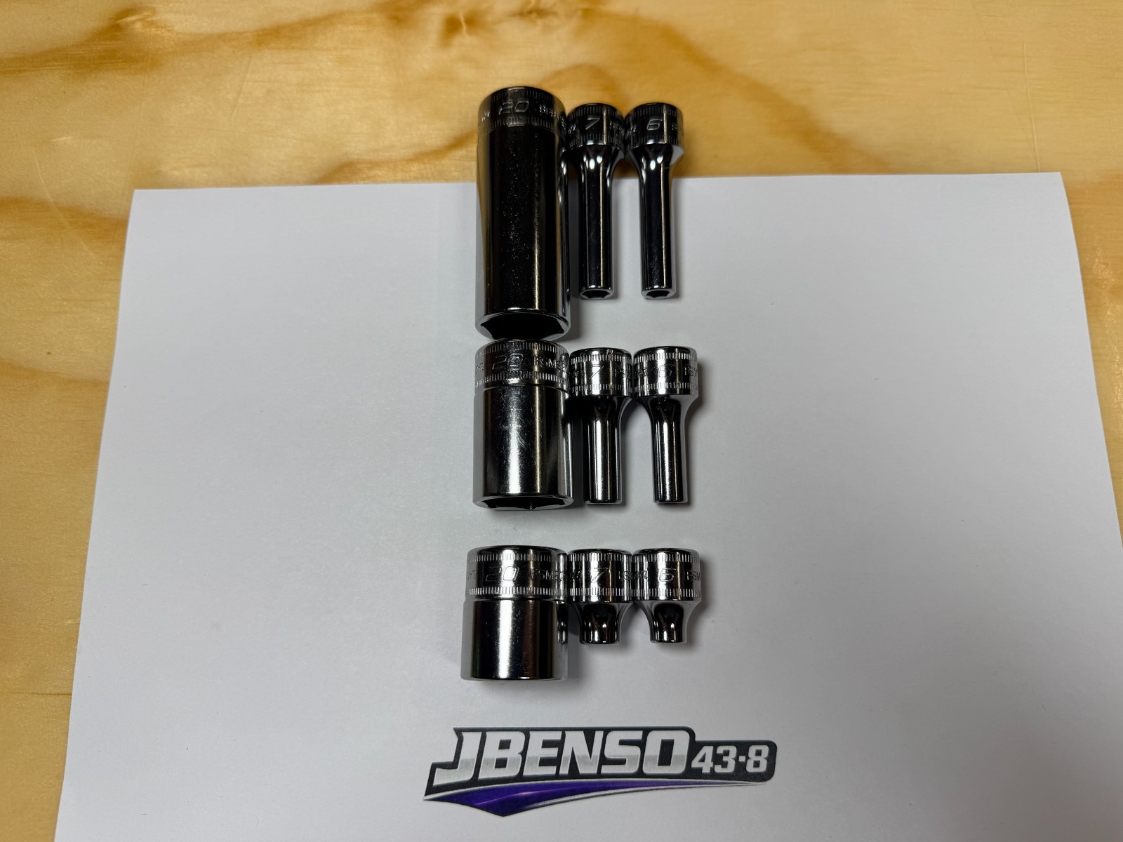Snap-On Tools USA NEW 9pc 3/8″ Drive 6mm 7mm 20mm Metric 6pt Add-On Sockets
