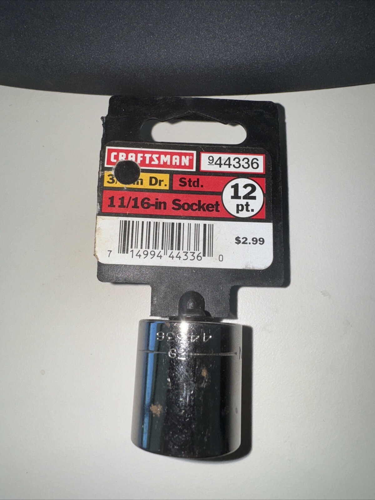 Sears Craftsman USA 11/16″ 12pt 3/8″ Drive Shallow Socket 44336 G2 Series NOS