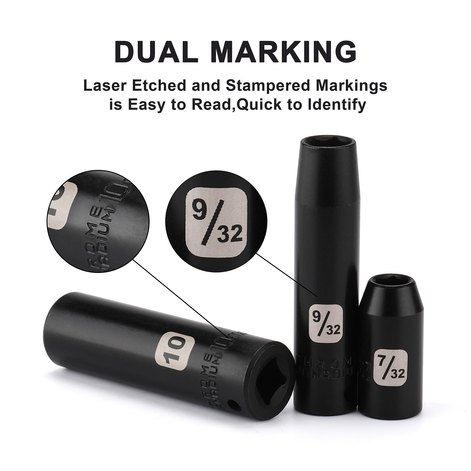 Mayouko 50PCS 1/4 Inch Drive Master Impact Socket Set,Metric/SAE,Deep/Shallow…
