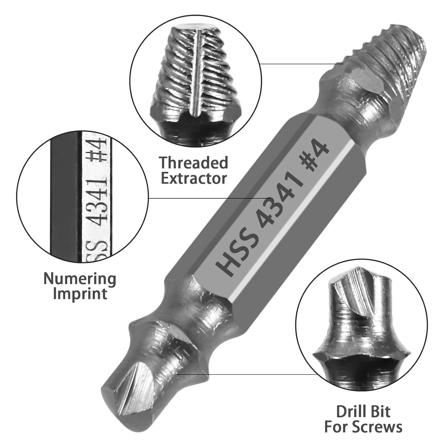 Versatile High-Speed Steel Screw Extractor Set – Professional 5-Pieces for DIY