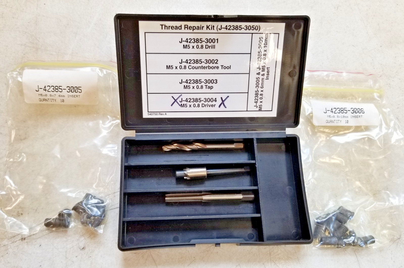 Kent-Moore KM GM J-42385-3050 Timesert M5X.0.8 Thread Repair Kit + Inserts
