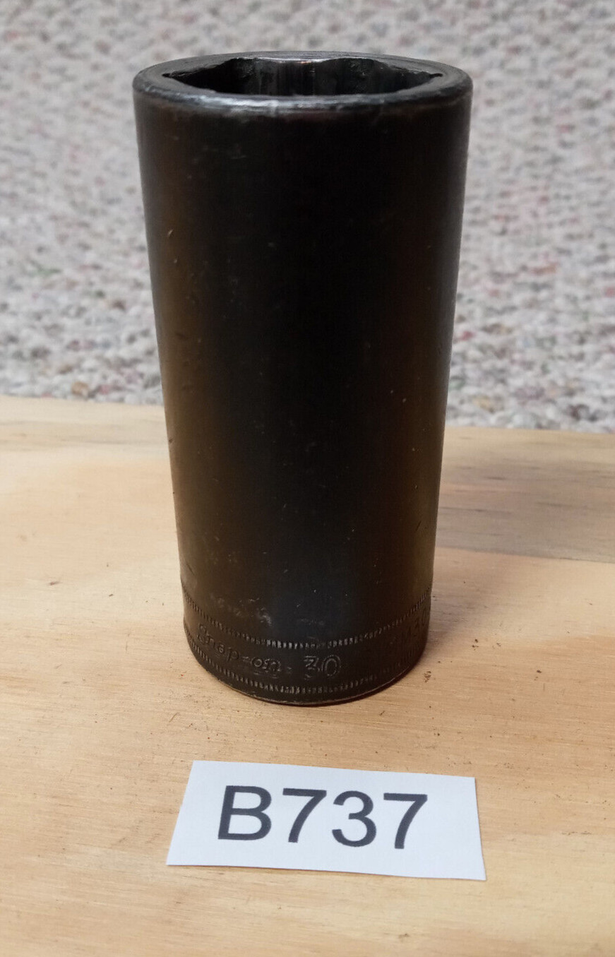 Snap On Tools, SIMM300, 30mm deep impact socket, 1/2 in drive, 6 point