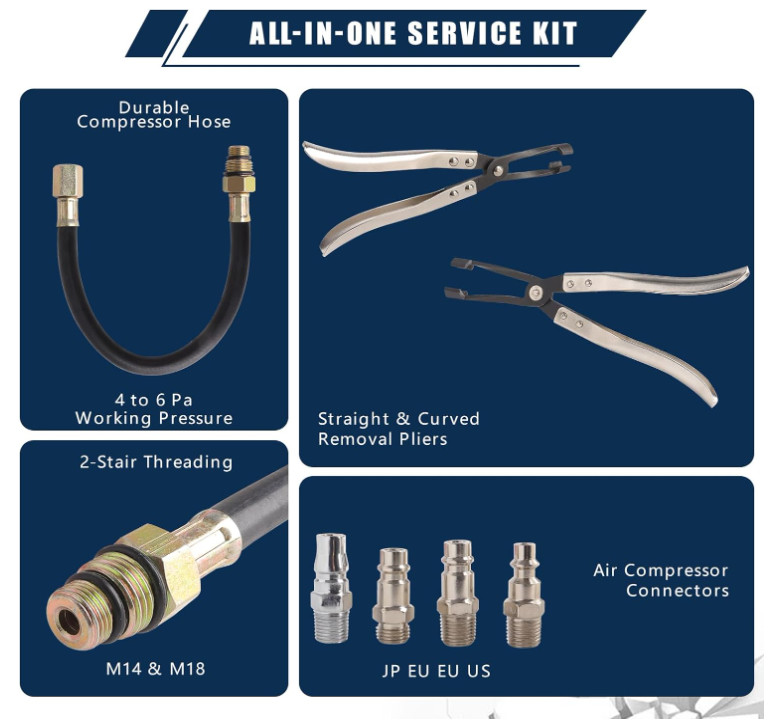 Valve Spring Compressor Cylinder Head Service Tool Set Universal Overhead Engine