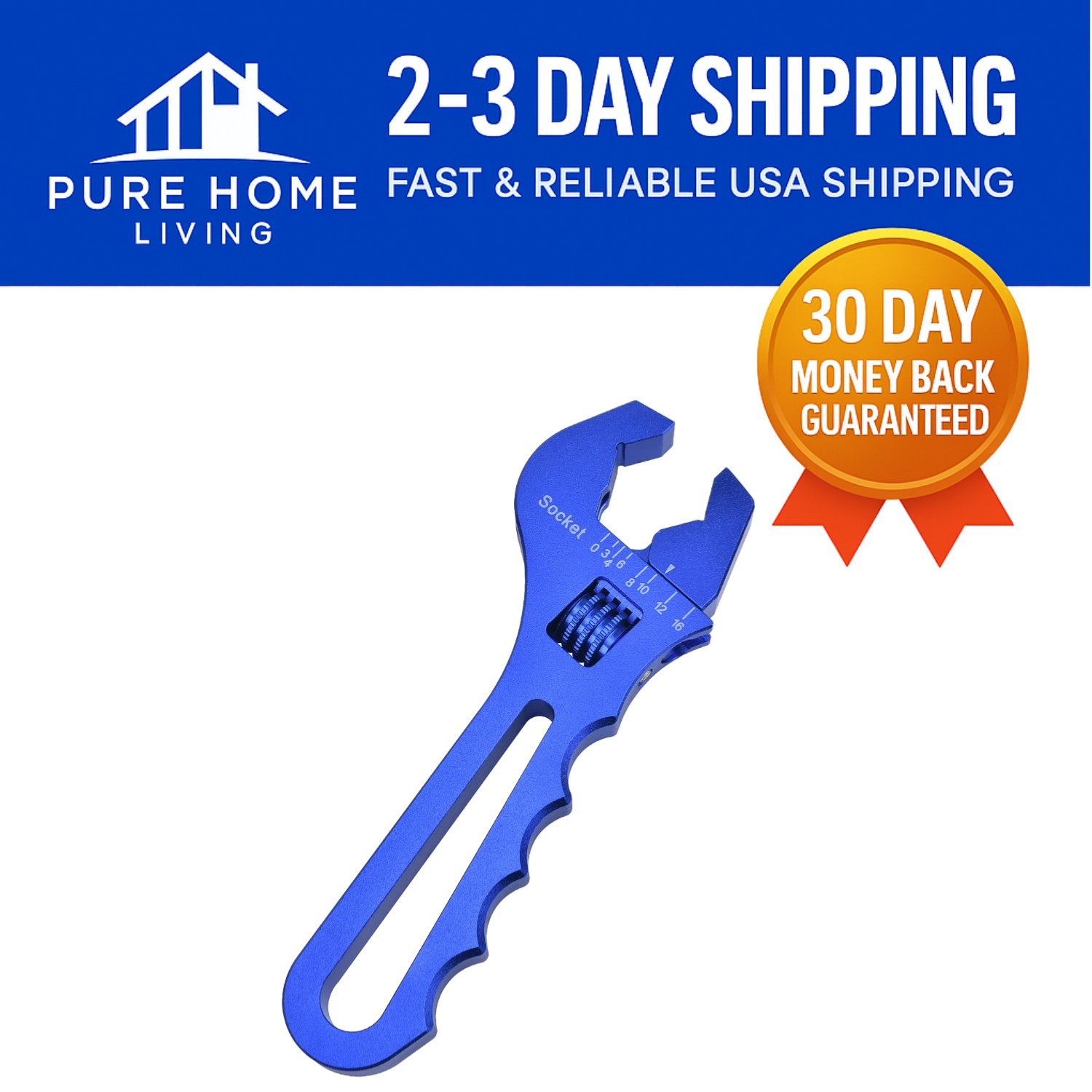 Lightweight 6061-T6 Aluminum Adjustable Wrench for AN Hose Fittings – 7.2 Inches