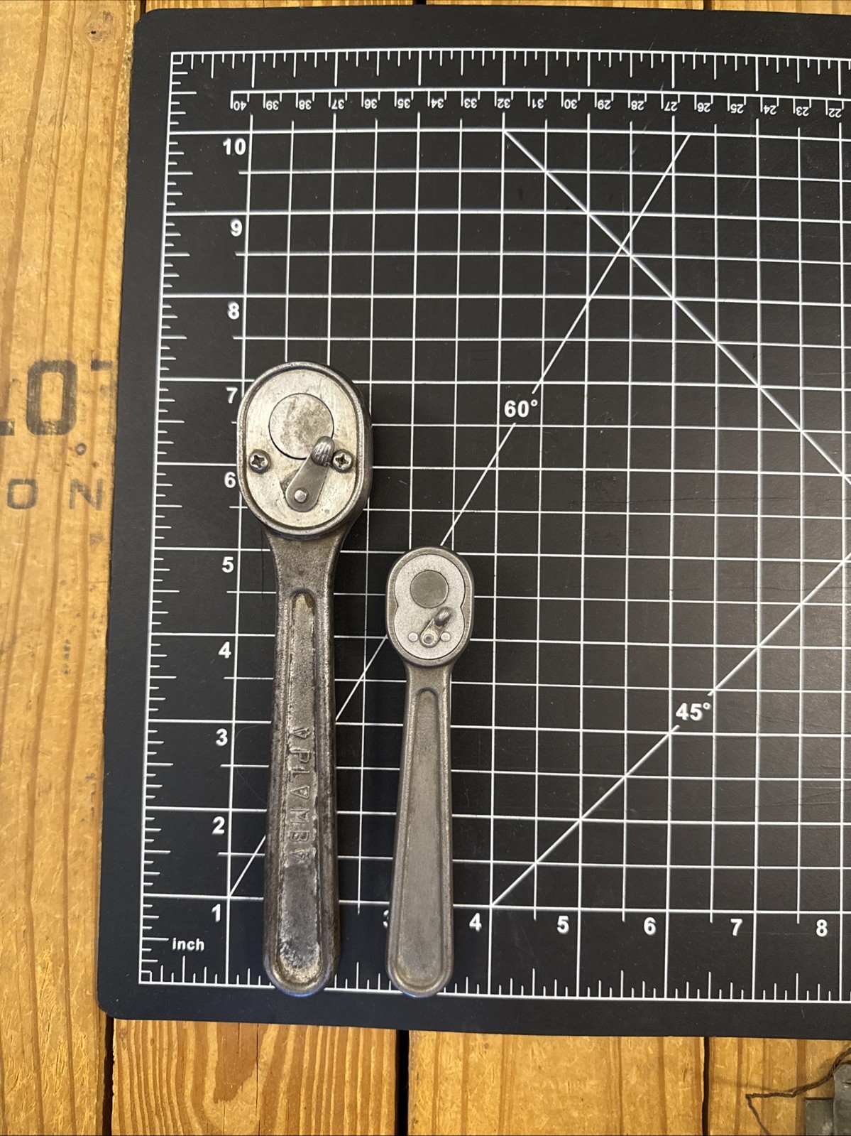Plomb WF-21 3/8” + WF-8S 1/4″ Drive Ratchet Rare WWII-Era Pair Wright Field USA