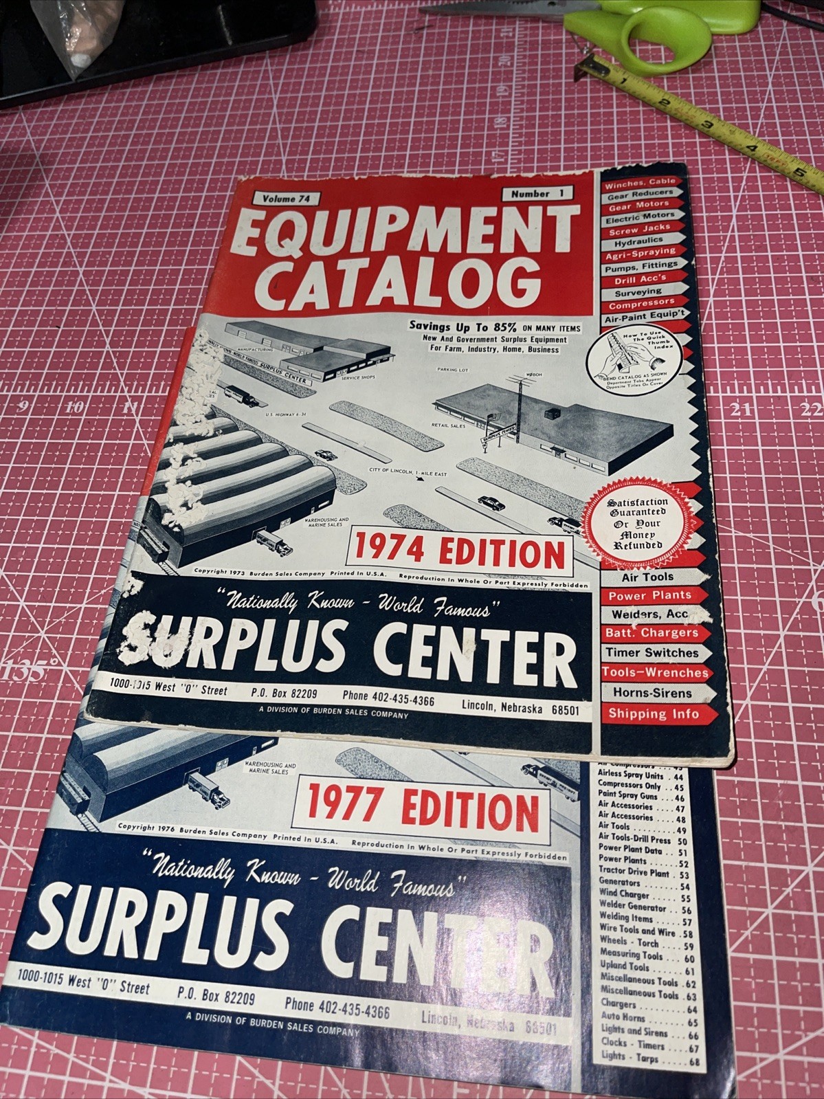 1973 & 77 Edition Burden Sales USA Surplus Center Equipment Catalogs Vintage