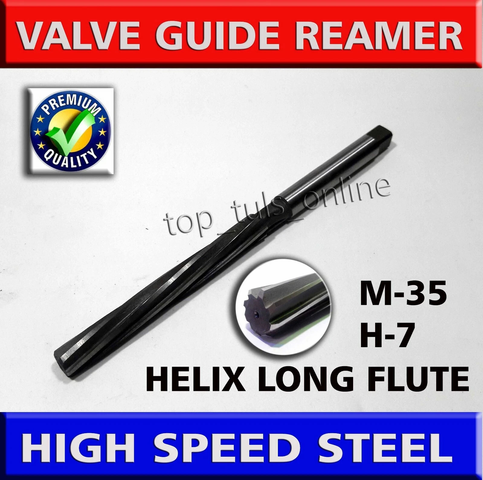 10x VALVE GUIDE REAMER KIT HSS M-35 9/32-1/4-5/16-11/32-3/8-7/16-1/2-8m,10m,11m