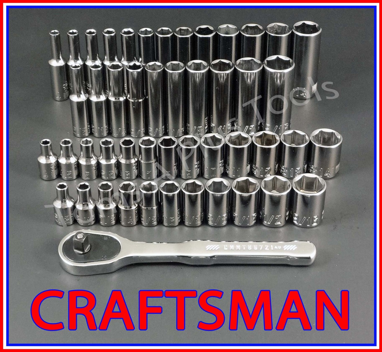 CRAFTSMAN 48pc Short Deep 1/4 SAE METRIC 6pt socket set with LOW Profile ratchet