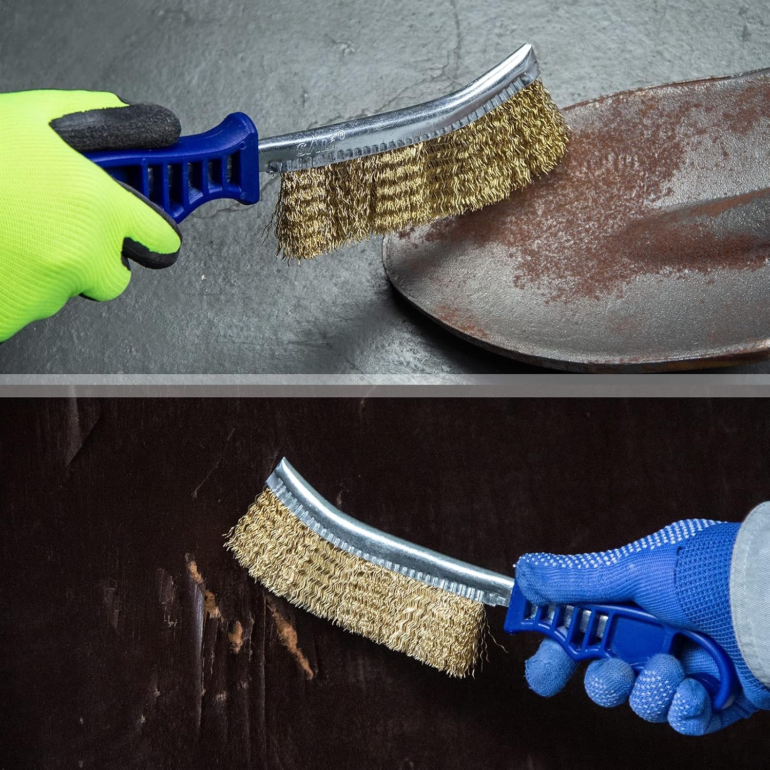 SALI Wire Brushes for Cleaning Rust Removal Heavy Duty Steel Brush Tool 11″…