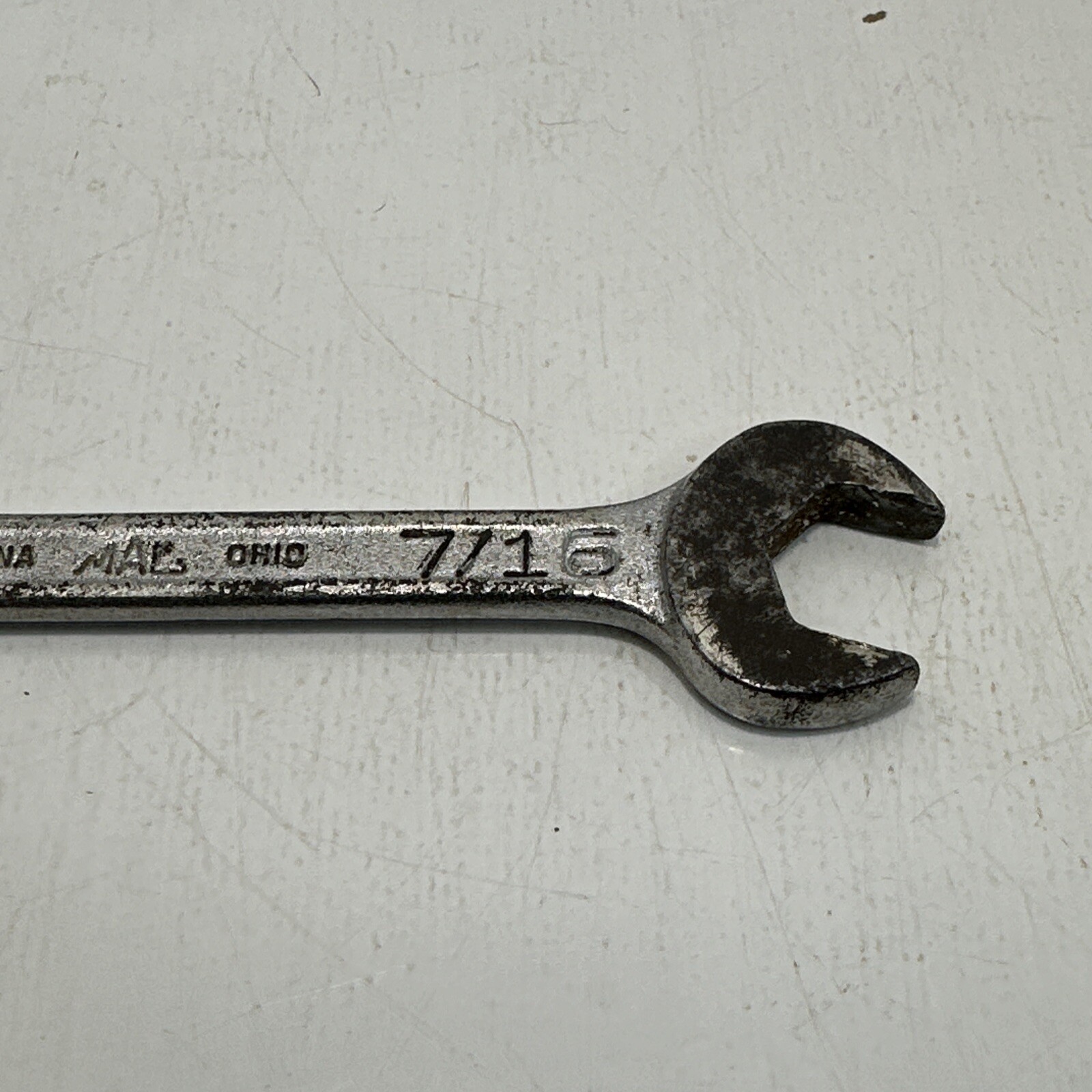 Mac Tools DR1214 3/8″-7/16″ Chrome Open End Wrench Worn USA GUC See Pictures