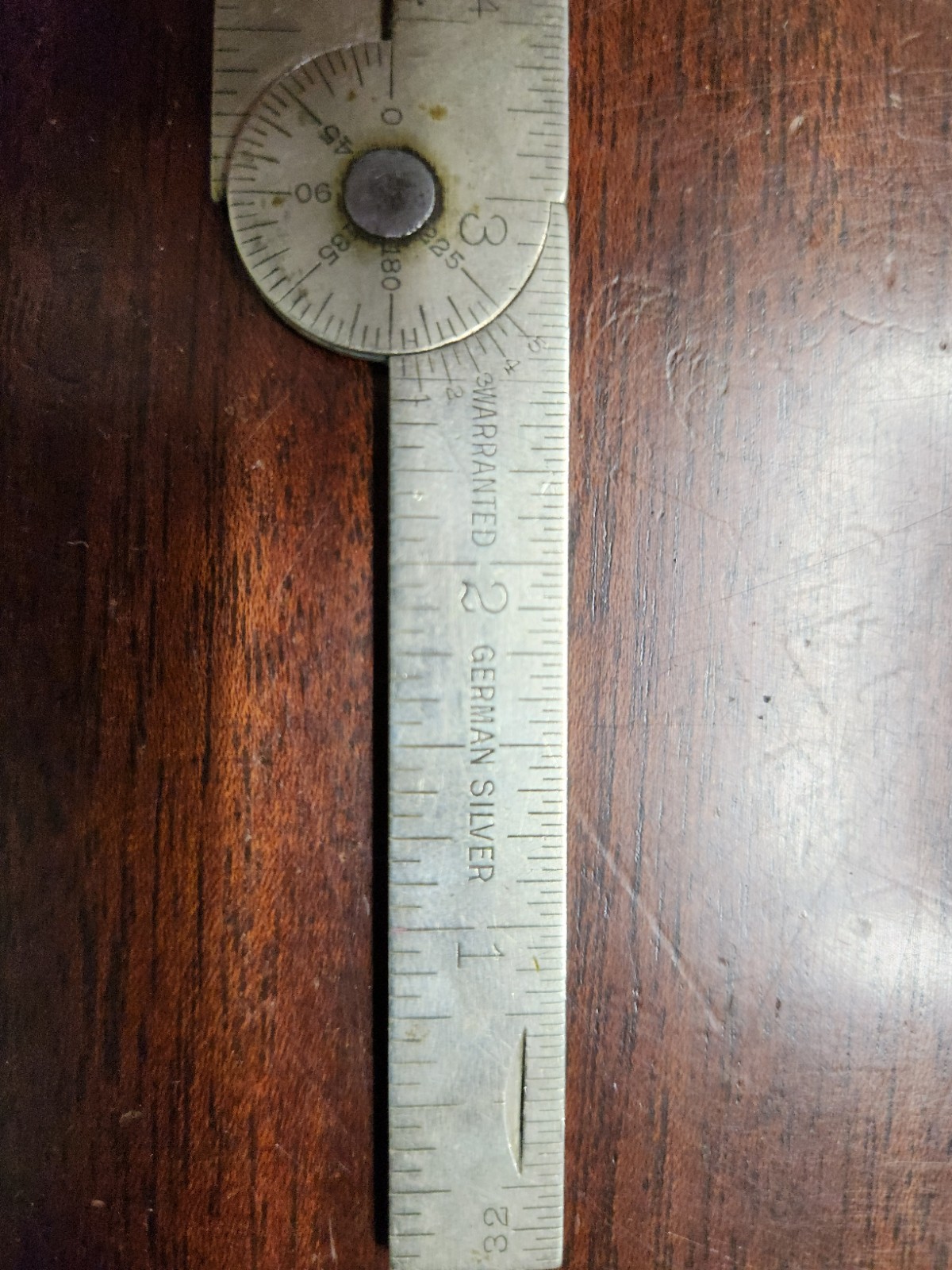 JOHNSON’S TOOLS LONG No. 44 GERMAN SILVER CALIPER PROTRACTOR RULER Jan 08, 1907