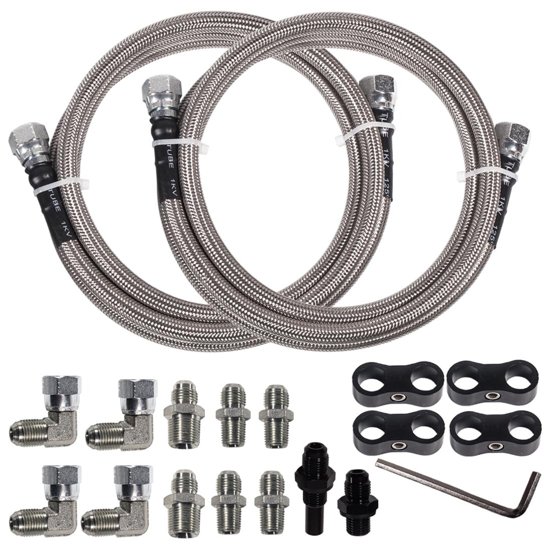 6AN 70″ Transmission 70 inches, Fluid Oil Cooler Hose&Clamp