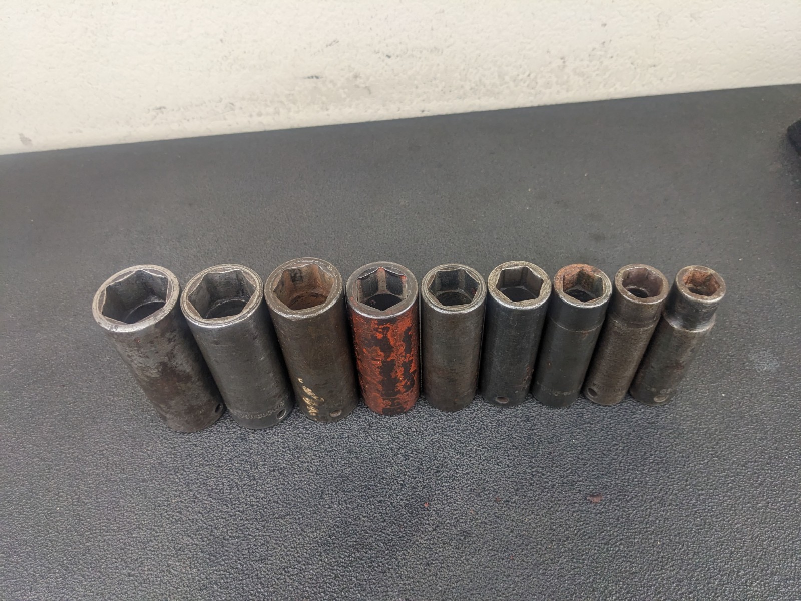 #bm563 Snap On Tools 309SIMYA 1/2″ Drive 9pc SAE Deep 6 Point Impact Socket Set