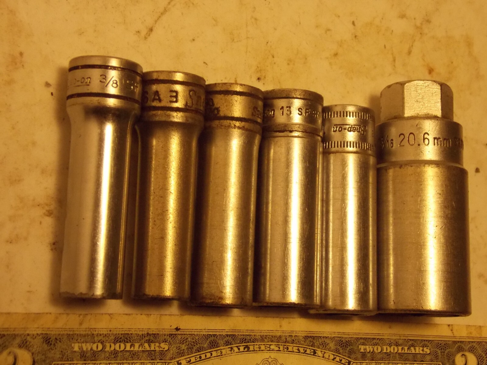 Snap on 3/8″ Drive Deep Chrome Sockets Singles 3/8 7/16 13/16 FREEShipAfr1