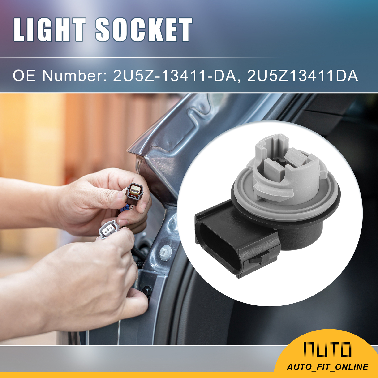 Turn Signal Light Bulb Socket 2U5Z13411DA TWO Custom for Ford F-150 2009-2014