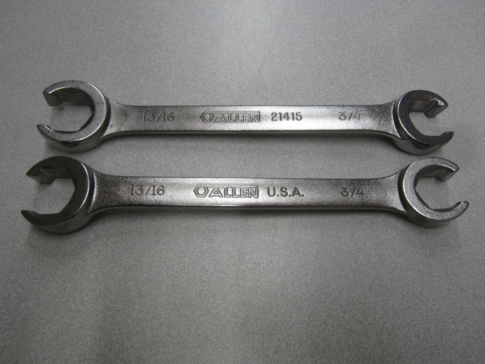 Qty (2) Allen USA Made 3/4″ X 13/16″ SAE Double Flare Nut 6pt Line Wrench 21415