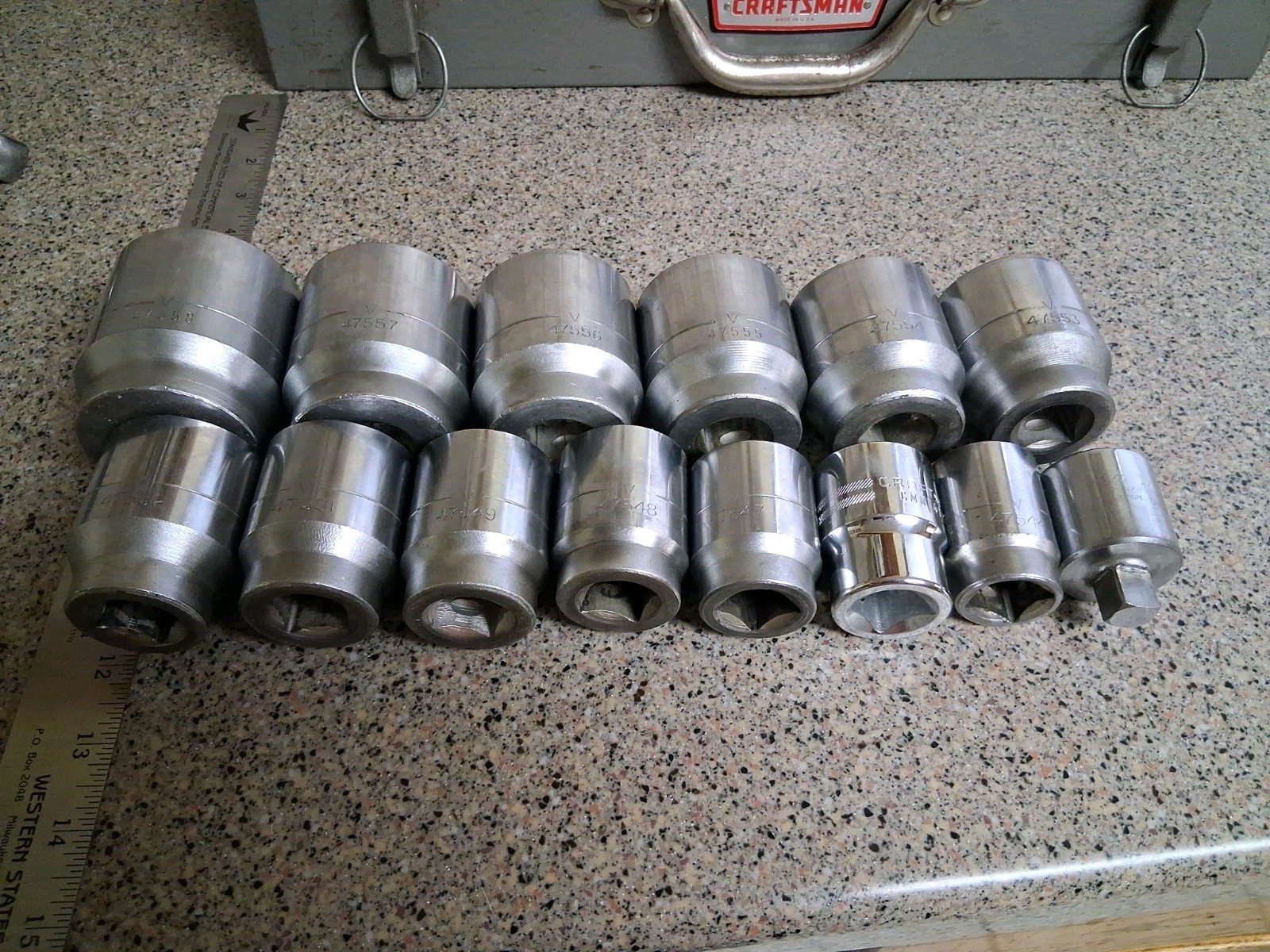 Craftsman USA 19 pc. 3/4» Dr Socket Set 1-1/16 – 2″ w/Case Ratchet Breaker Bar
