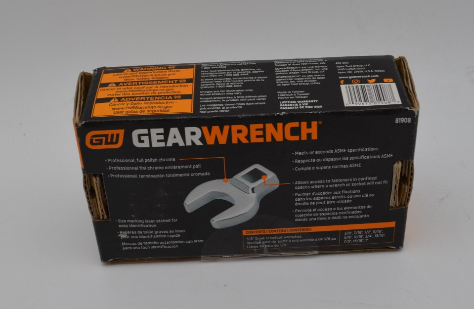 GW GEARWRENCH 11 Pc. 3/8″ Drive Crowfoot Wrench Set SAE 81908 new in box NIB