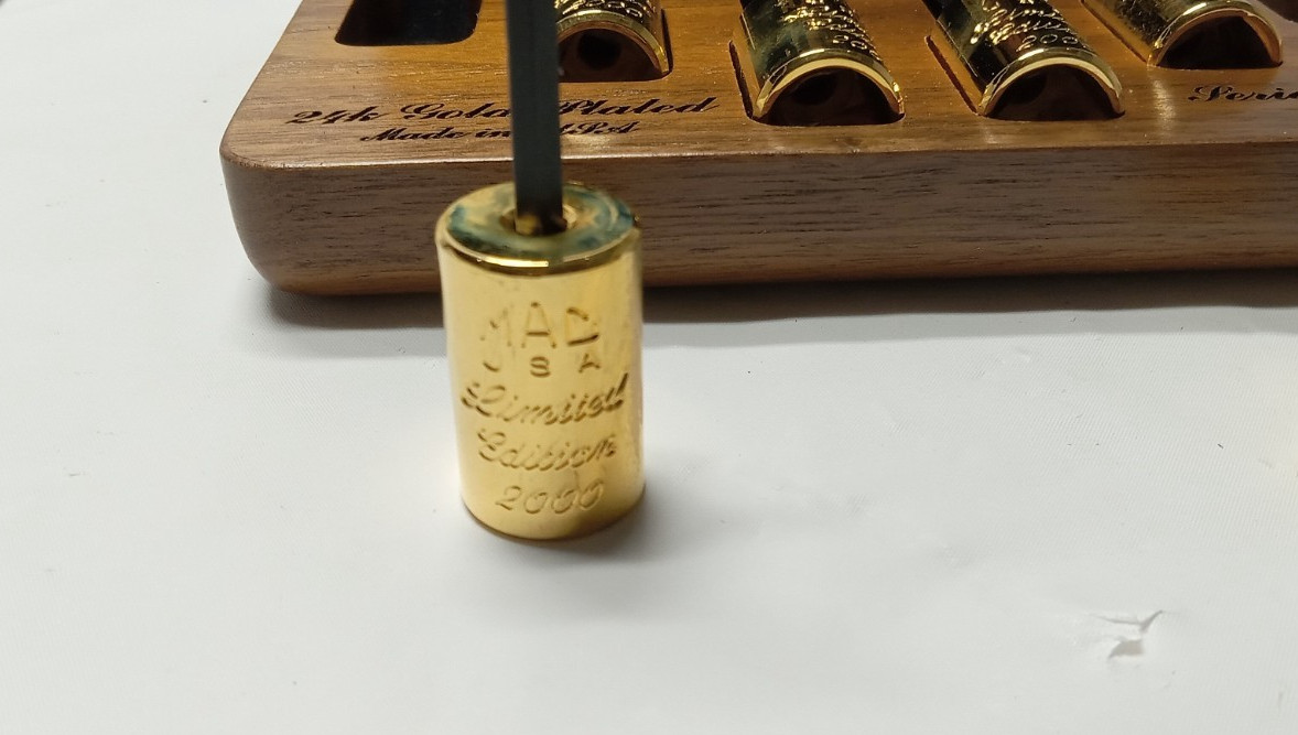Mac Tools. 2000 Limited Edition. 24k Gold Plated. 6p Allen Bit Socket Set #3045