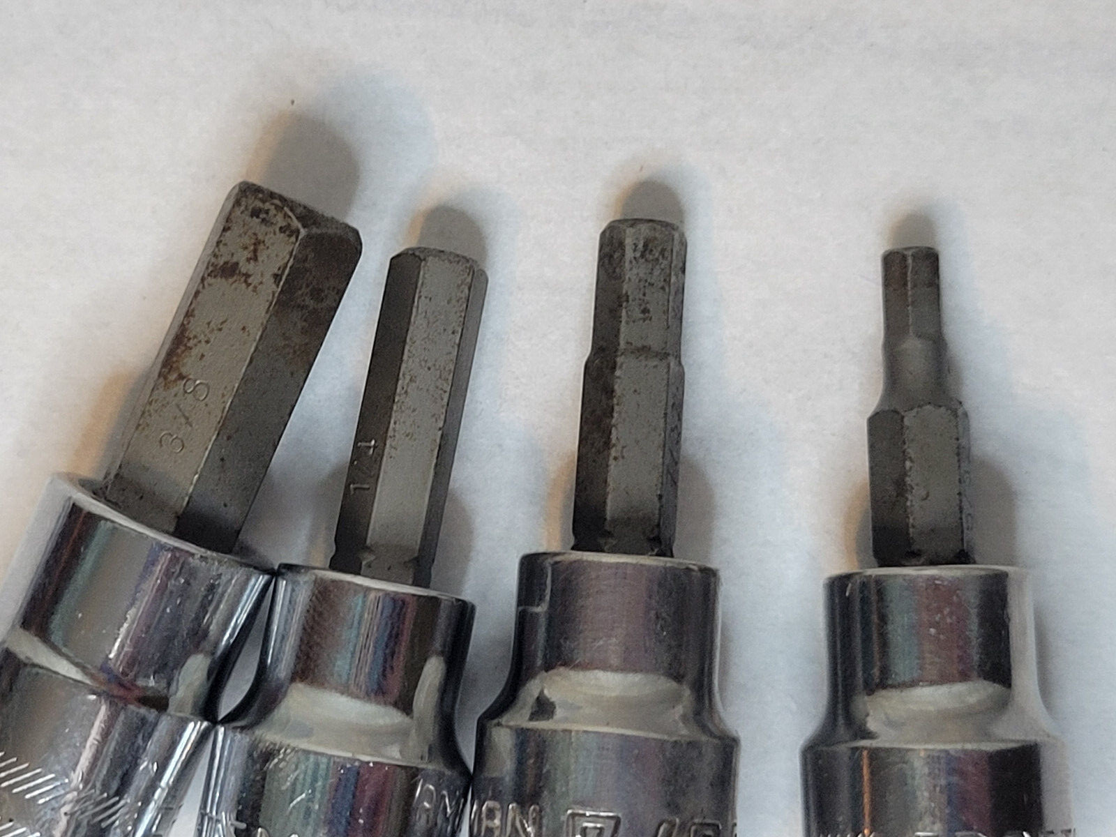 Craftsman Hex Allen Socket Bits 3/8″ Drive 1/4″ 3/8″ 7/32″ 5/32″