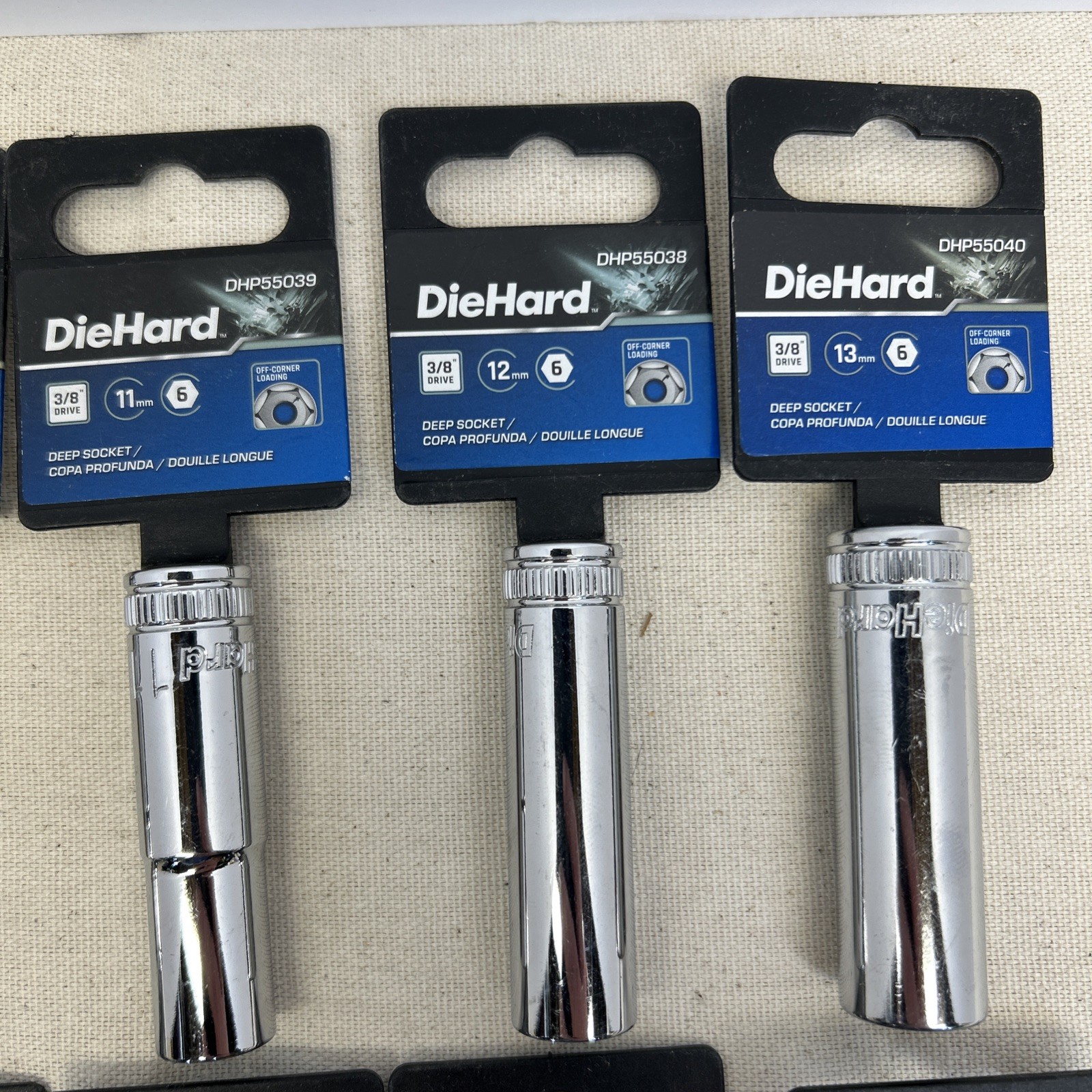 Diehard 3/8 Drive Metric 12pc Deep Well Socket Set 8mm-19mm