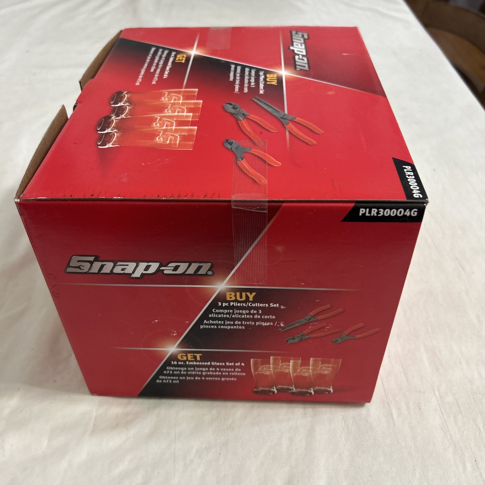 Snap-On 3pc Plier Set PLR300O Including 57AHLP 86CF 96ACF USA + 4 Glass Set
