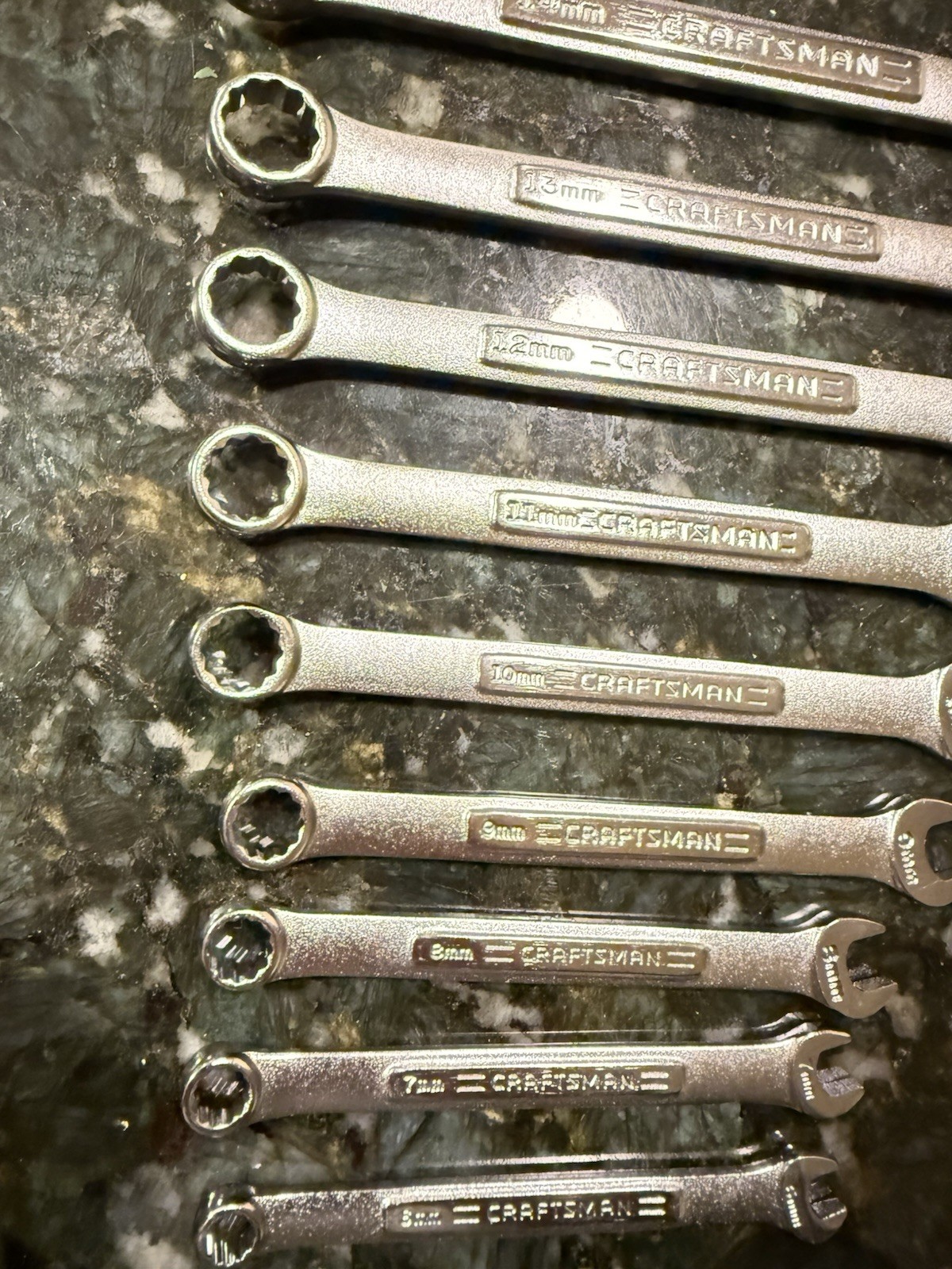 NOS CRAFTSMAN 12pt METRIC Combination Wrench Set 6mm-18 NO Skips (13 pieces) USA
