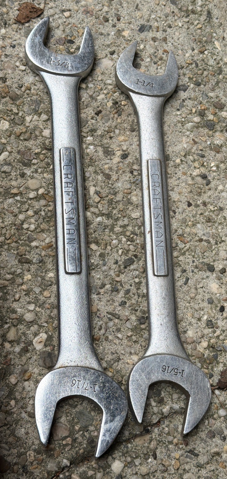Lot Of 2 Craftsman Jumbo Double Open End Wrench 1-1/4 1-5/16 1-3/8 1-7/16 Large