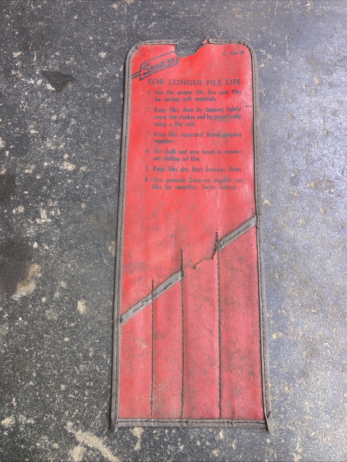 Snap-on C-46-B RED File Protector 4 Separation Case Vintage Man Cave Display B21