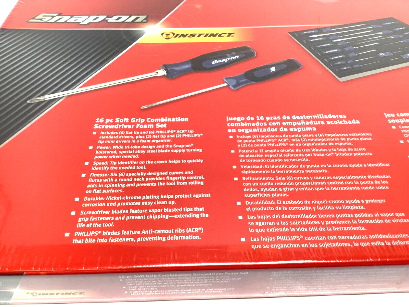 New Snap-on™ Instinct Power Blue Handle 16pc Screwdriver Set SGDX160BFMB in Foam