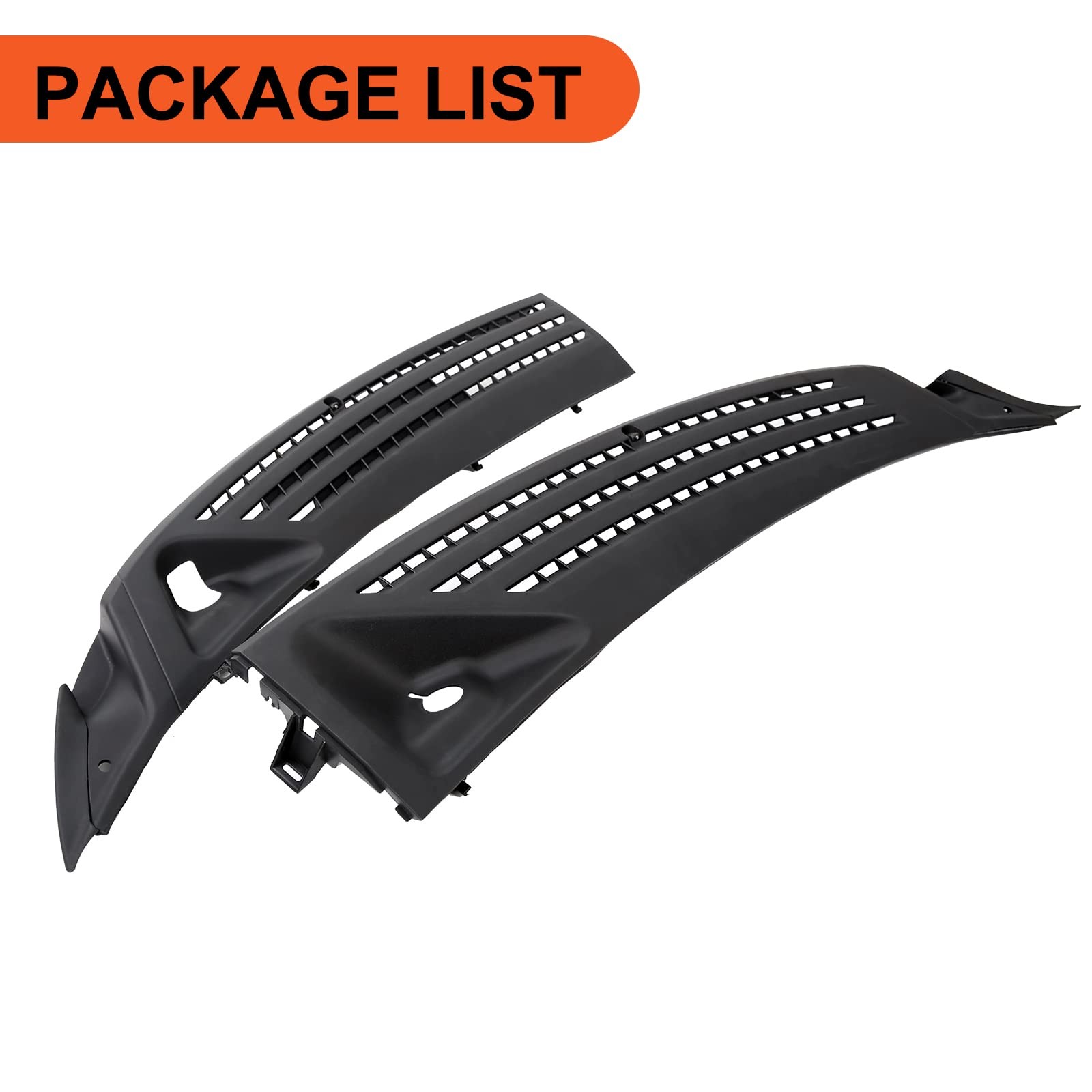ECOTRIC Windshield Wiper Cowl Cover Panel Compatible with Medium, Black