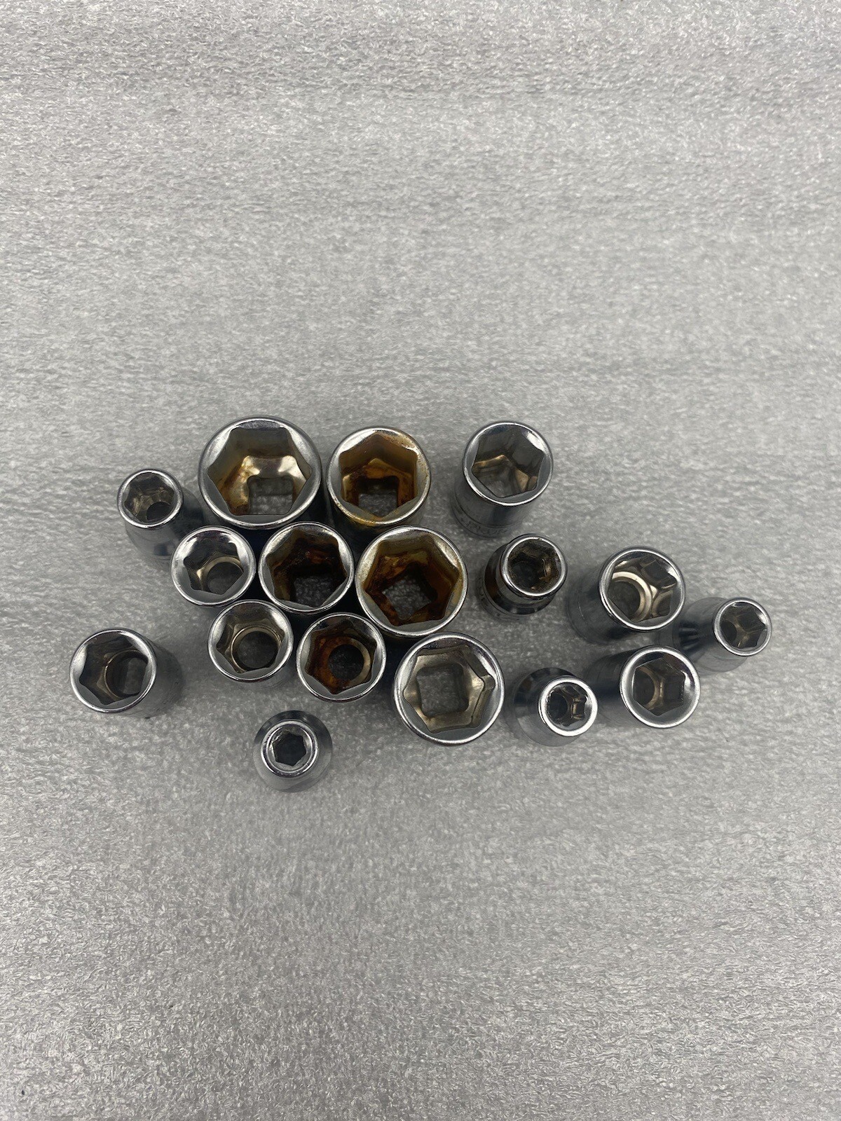 Blue hawk 6 Point Mix Lot of 17 SAE & Metric Socket Set different Sizes *READ