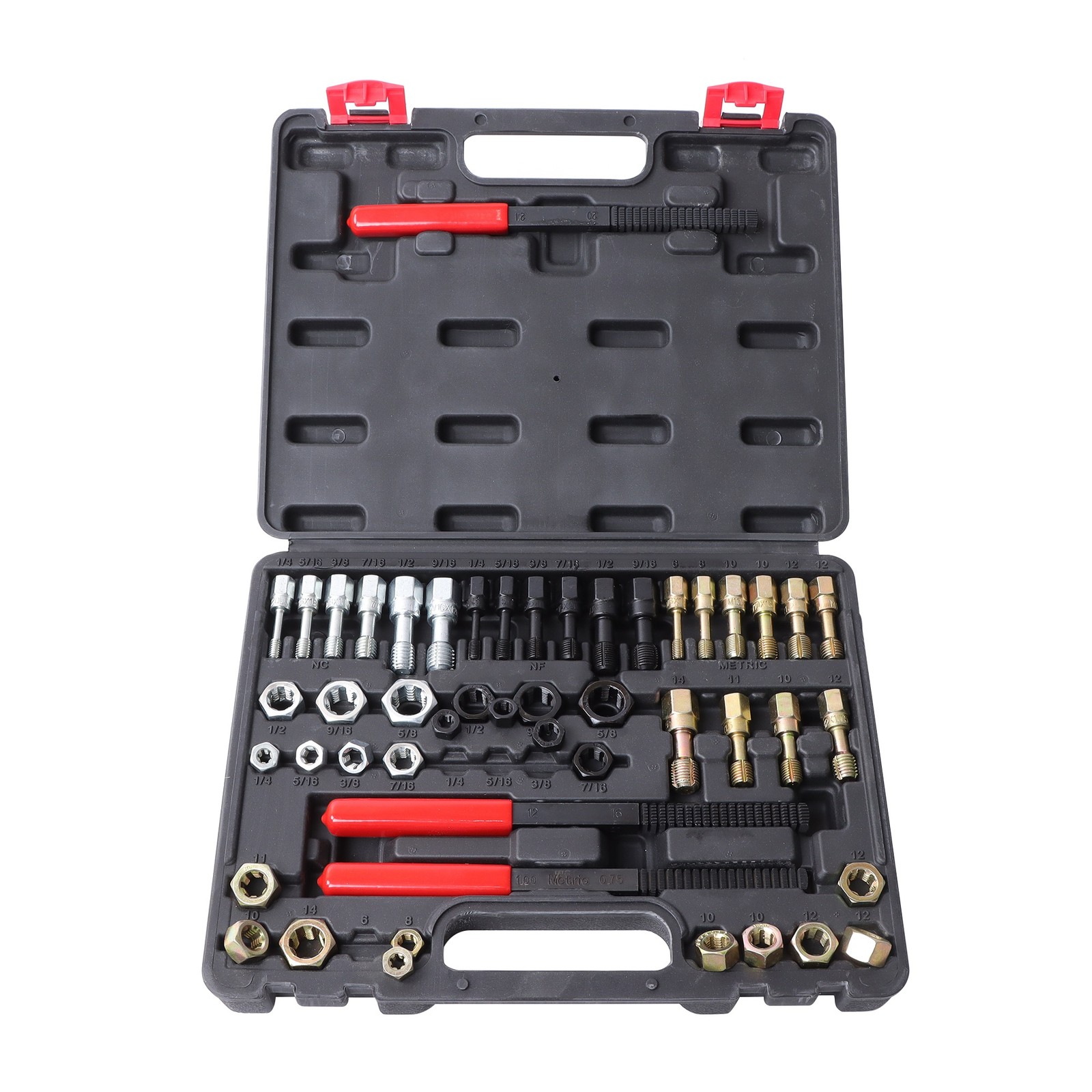 Thread Repair Chaser Set and Metric Thread Rethreading Repair Kit 49 Pcs