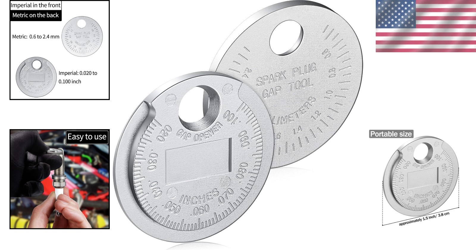 Efficient Spark Plug Space Tool – Accurate Gauge in Zinc Alloy Construction