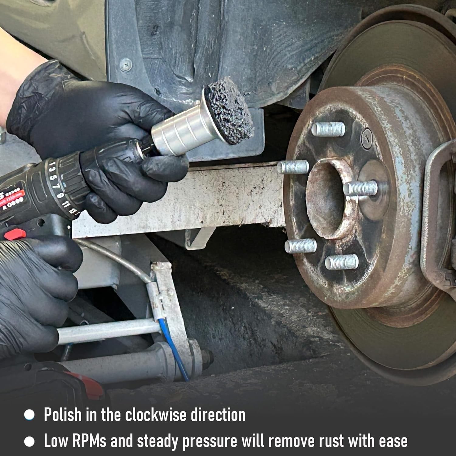 Wheel Hub Cleaning Kit Brake Hub Cleaning Kit Includes 3 Pads Holder and Adapter