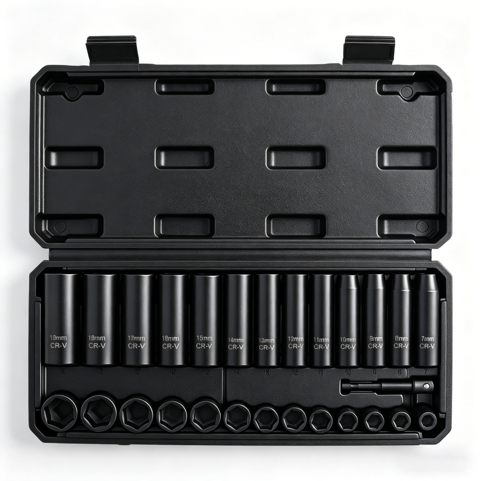 27 Pcs Mechanic Impact Socket Set 7mm-19mm Sizes Laser Etched With Tool Case US