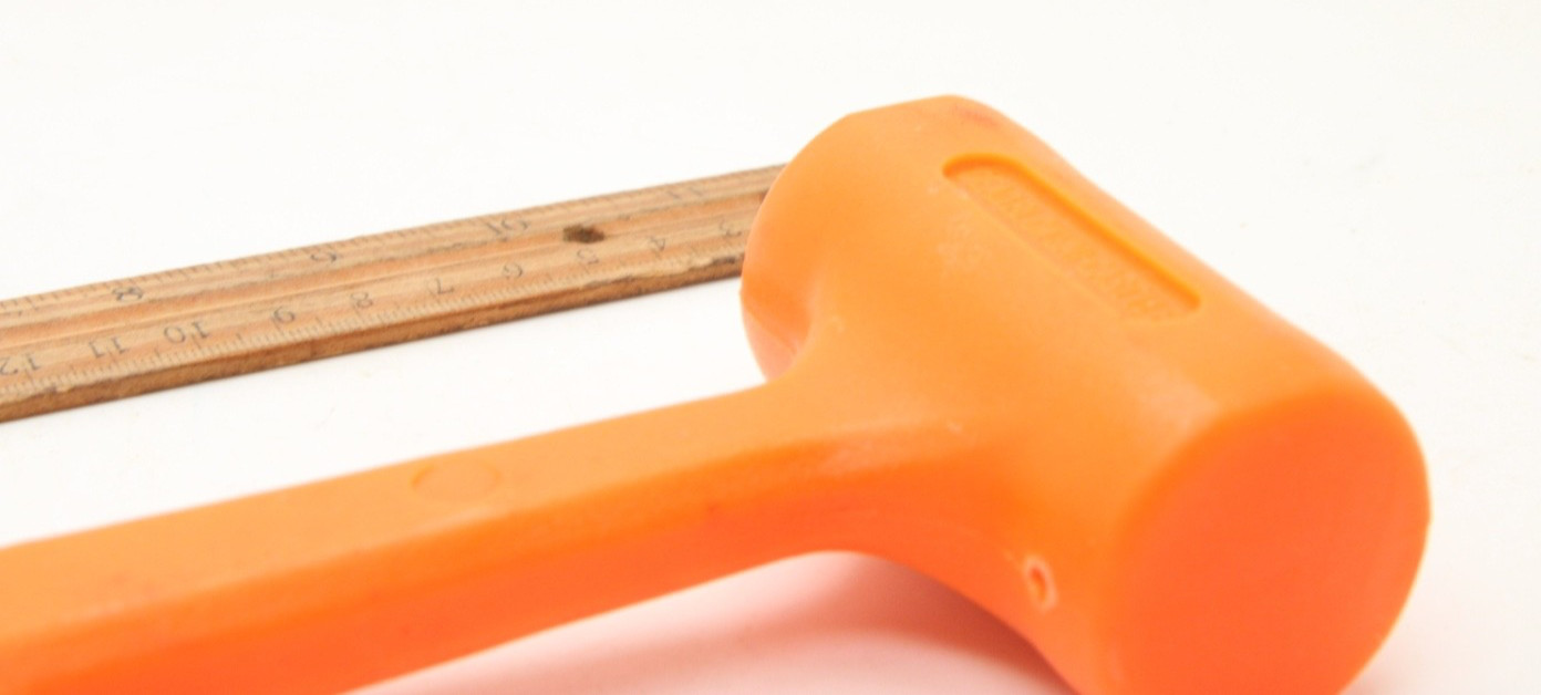 Hyper Tough 1 lb. Dead Blow Uni-Cast Hammer Orange Textured Grip
