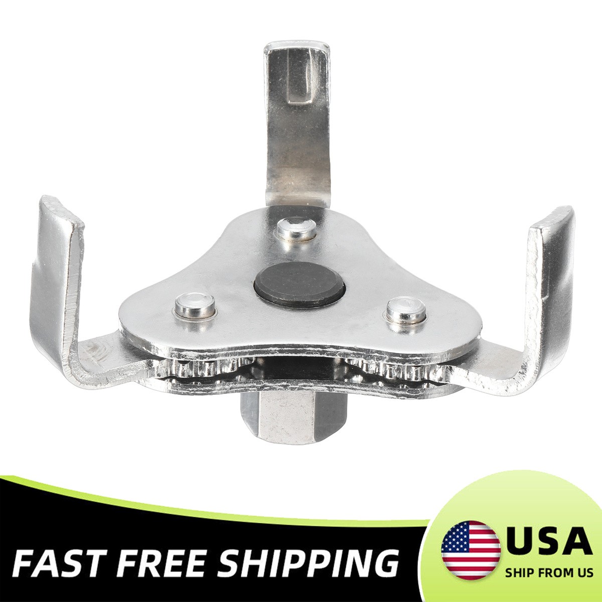 Heavy Duty Oil Filter Removal Tool 3-Jaw Non-Slip Grip 2-Way w/Adapter for Cars