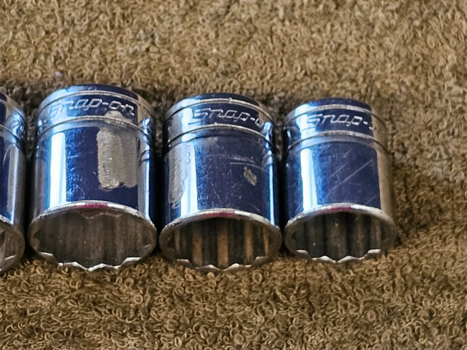 13 Snap On Socket Set 3/8″ Drive F F301 12 Point SAE 15/16 7/8 13/16 3/4 11/16