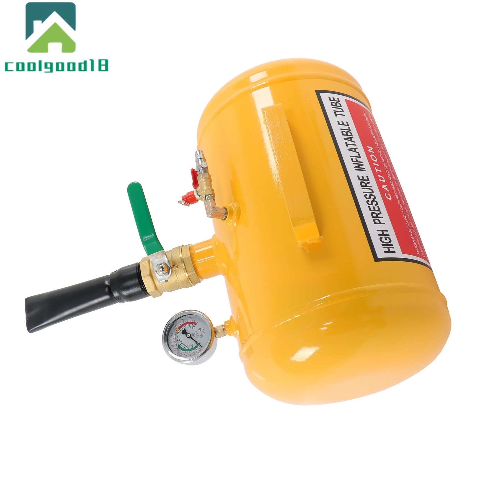 Yellow 5 Gallon 145 psi Heavy Duty Air Tire Bead Seater Blaster Seating Tool