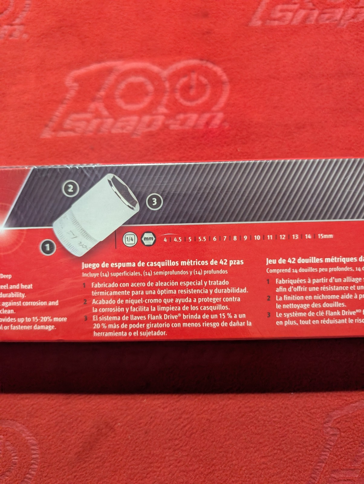 Snap-on BRAND NEW 42 Pc 1/4″ Dr Metric 6pt 4 – 15mm Socket Set #142STMMSYFR1 NEW